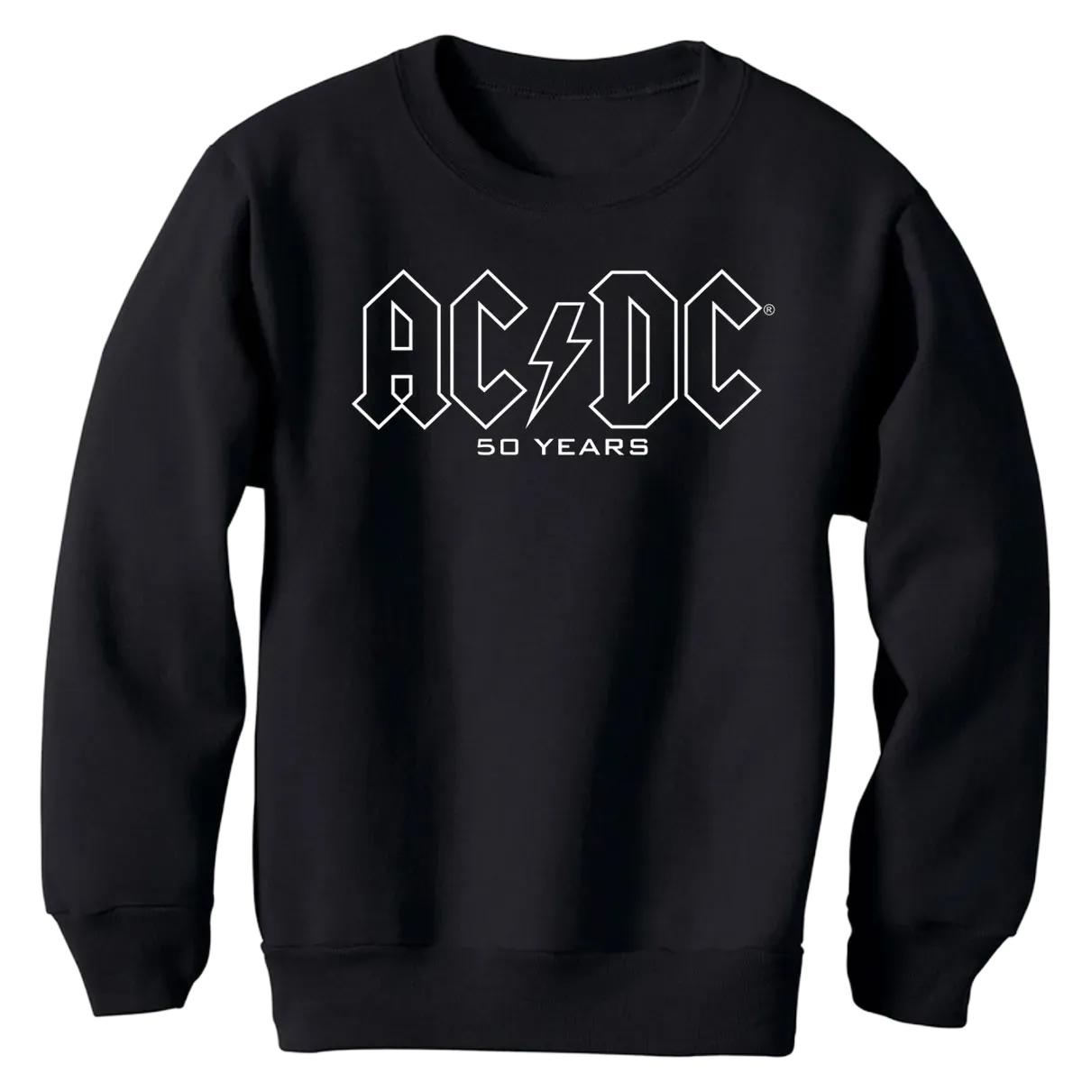 AC/DC 50 Years Classic Logo Kids Black Pullover Sweatshirt