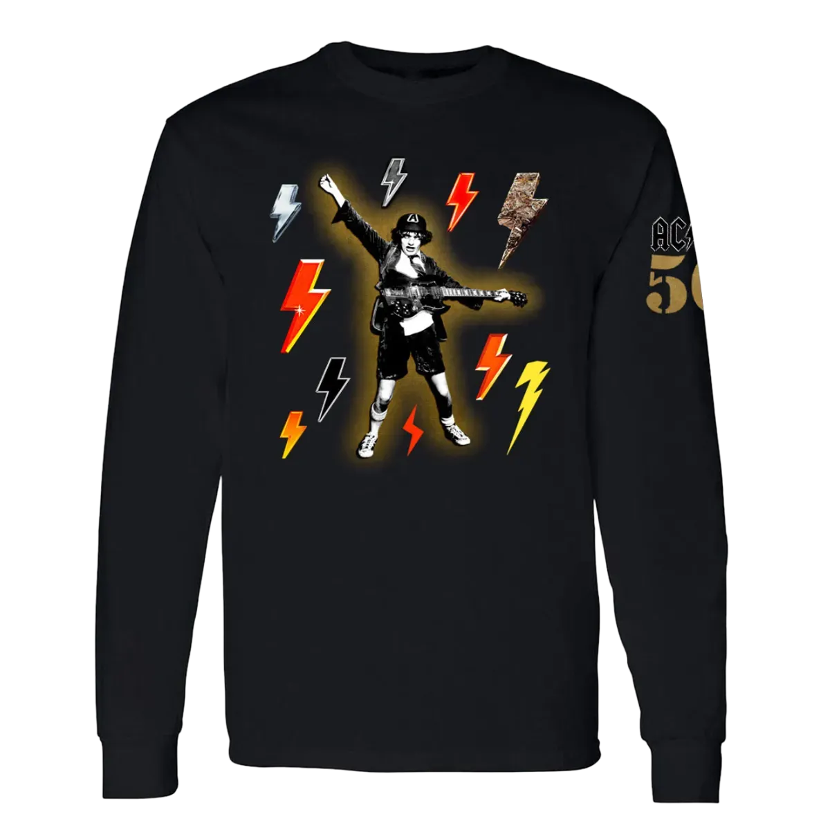 AC/DC 50 Years of High Voltage Black Long Sleeve T-Shirt