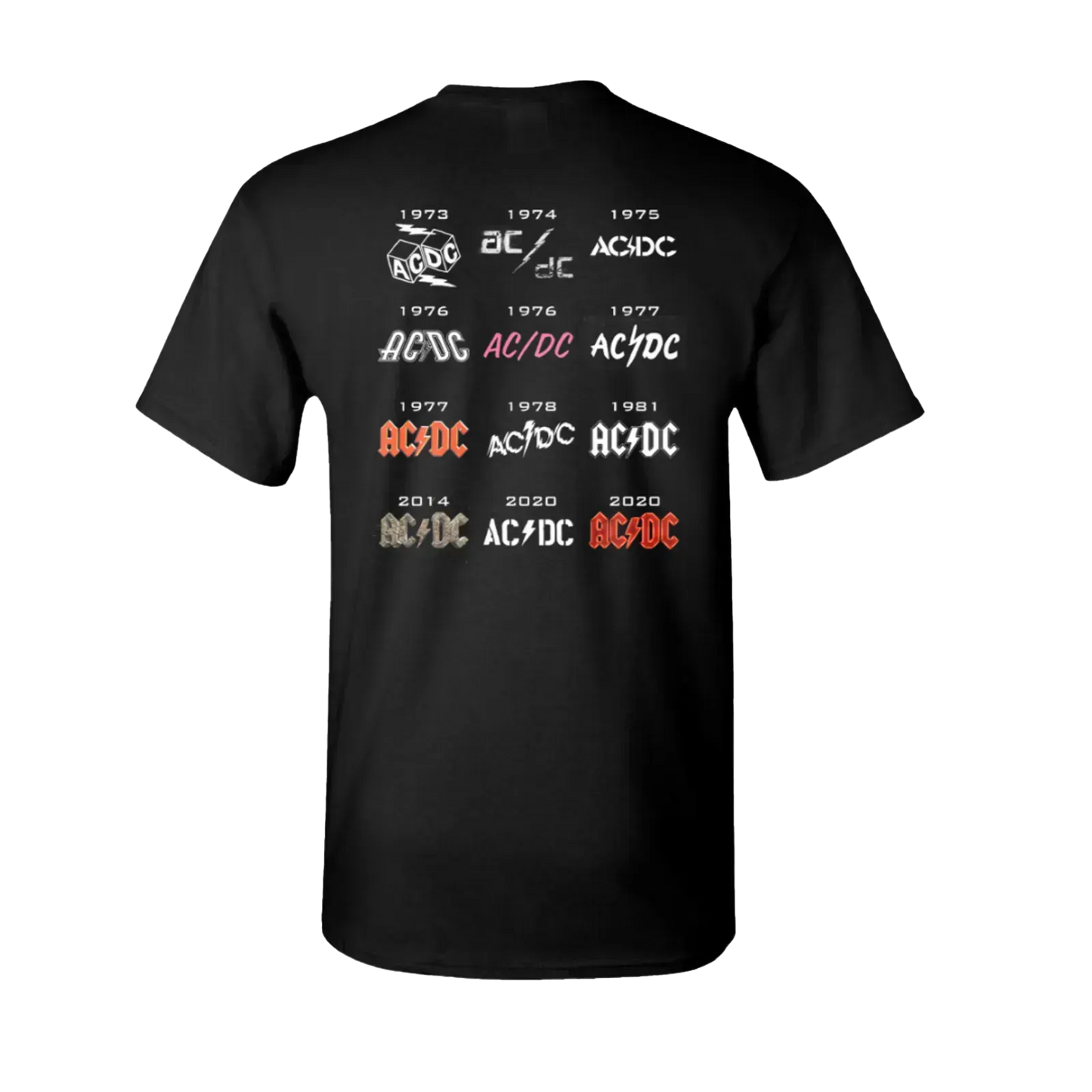 AC/DC 50 Years of Logos T-Shirt