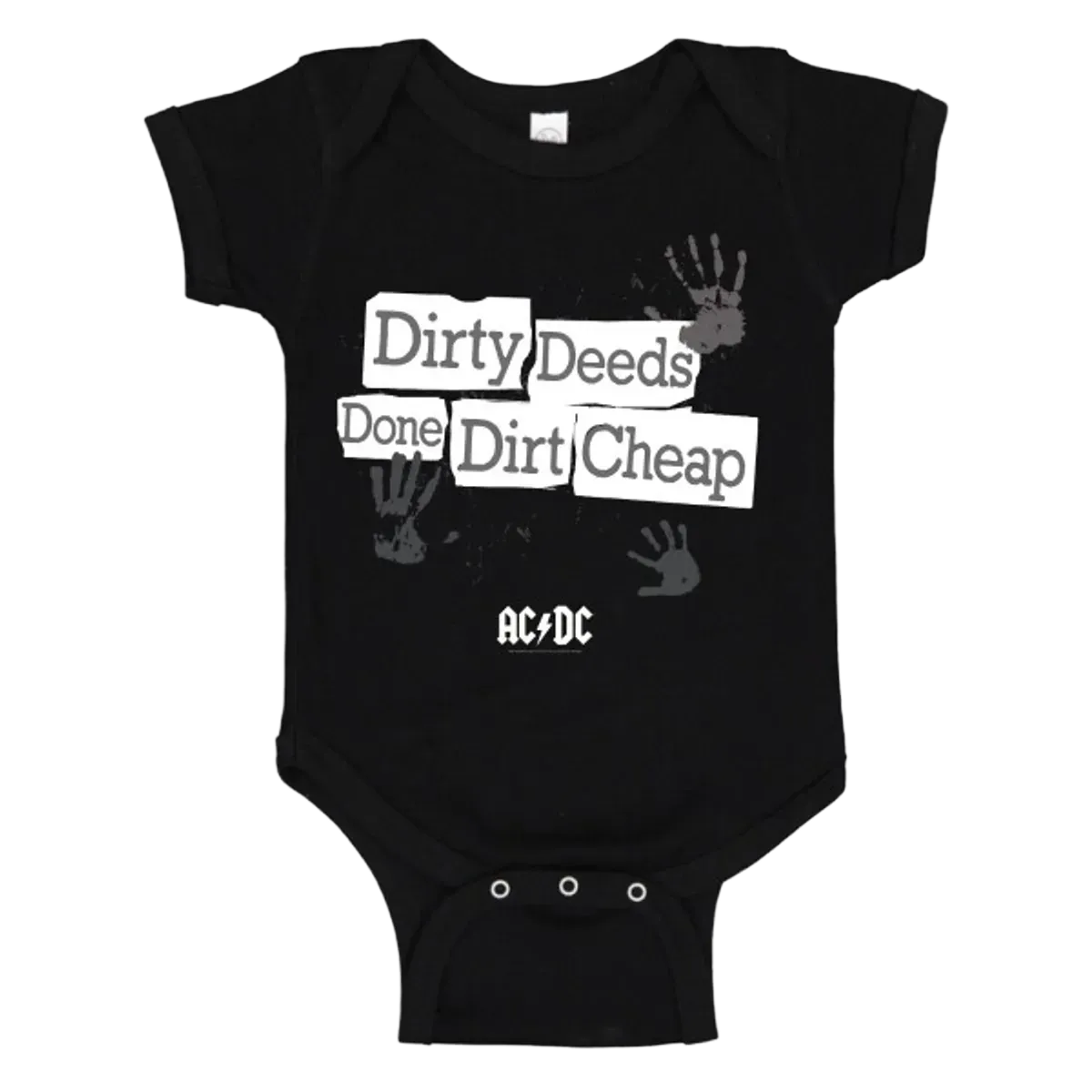 AC/DC Dirty Hands Newborn/Infant Black Onesie