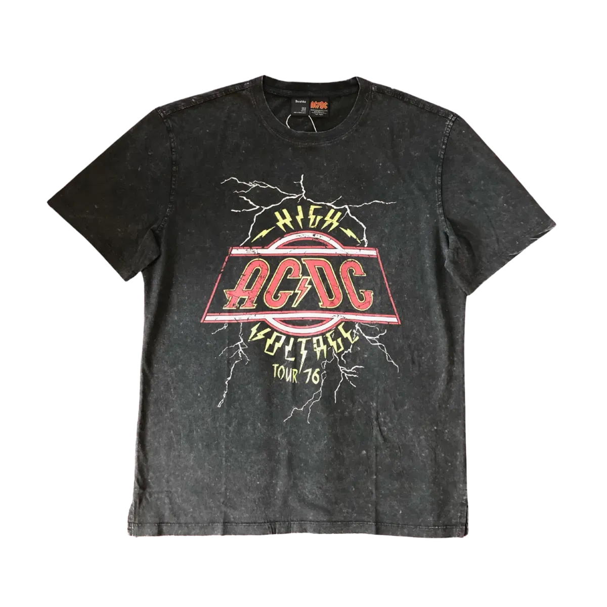 AC/DC Grey Unisex High Voltage '76 Tour T-Shirt