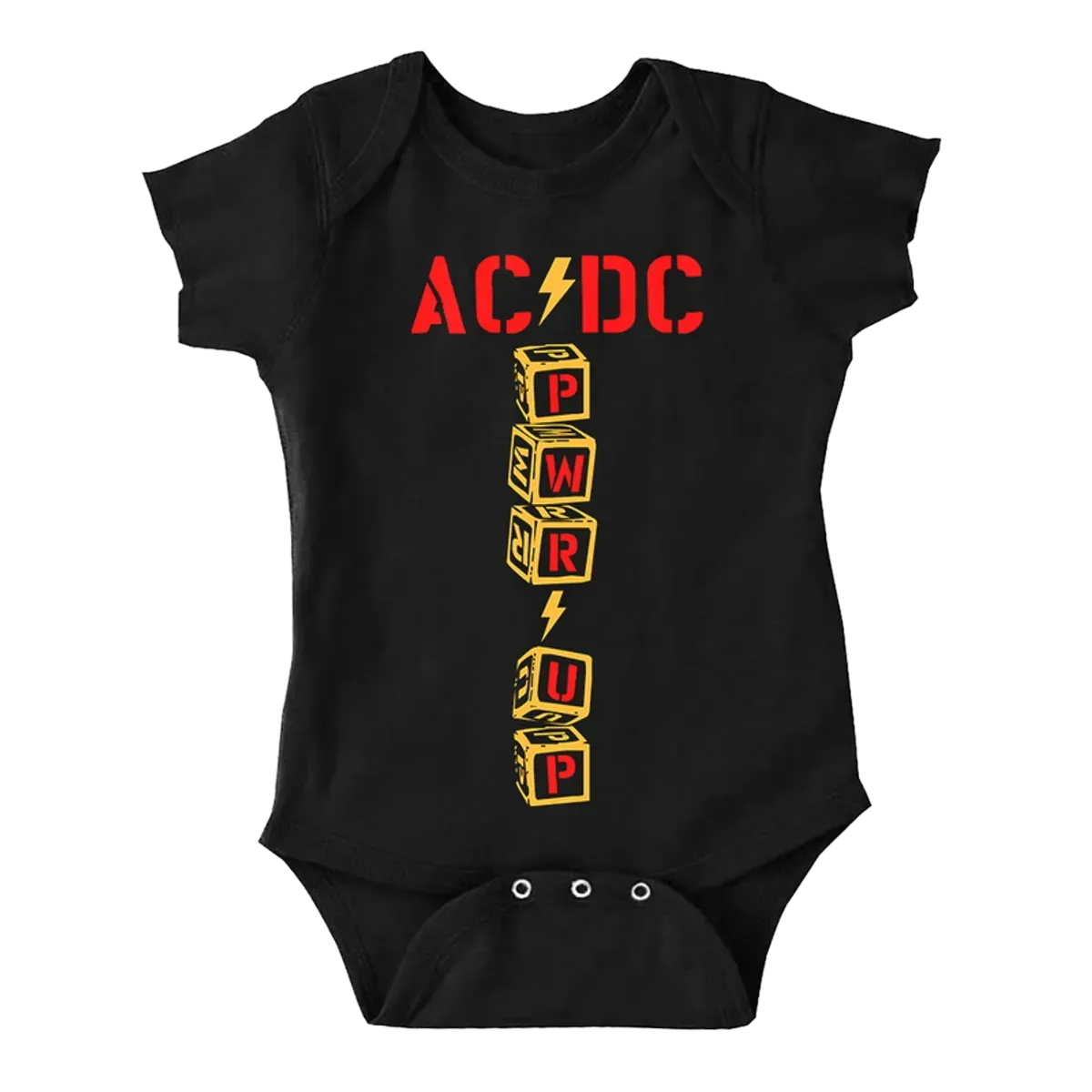 POWER UP - Vertical Blocks Newborn/Infant Black Onesie