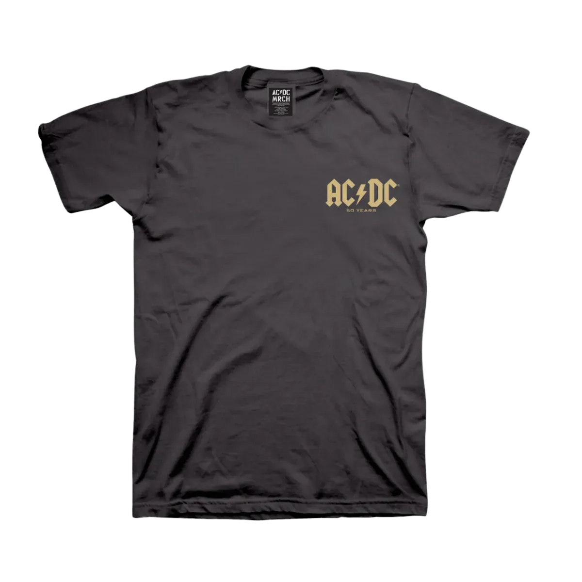 AC/DC Small 50 Years logo Charcoal T-Shirt