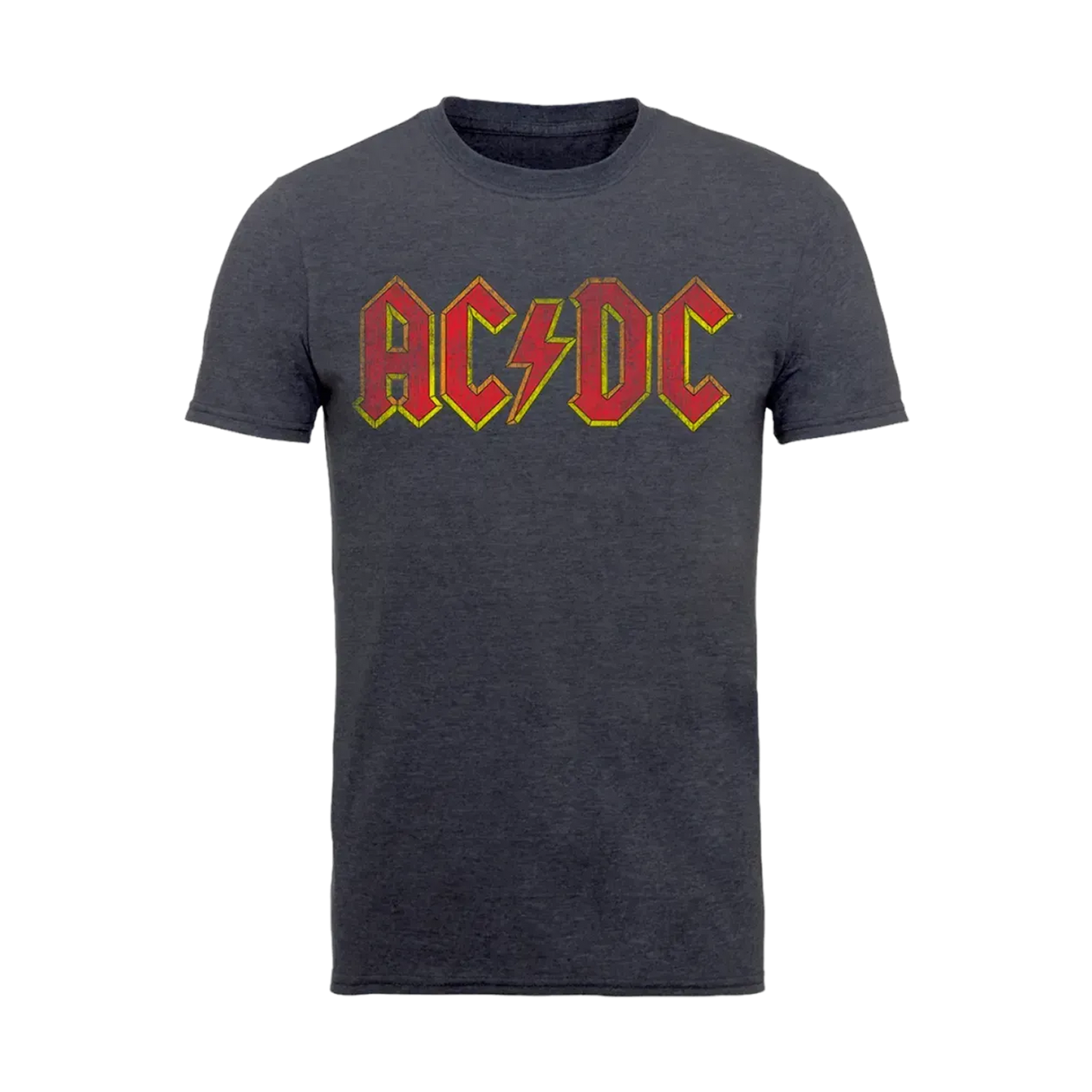 Yellow Outline Red Logo Distressed T Shirt