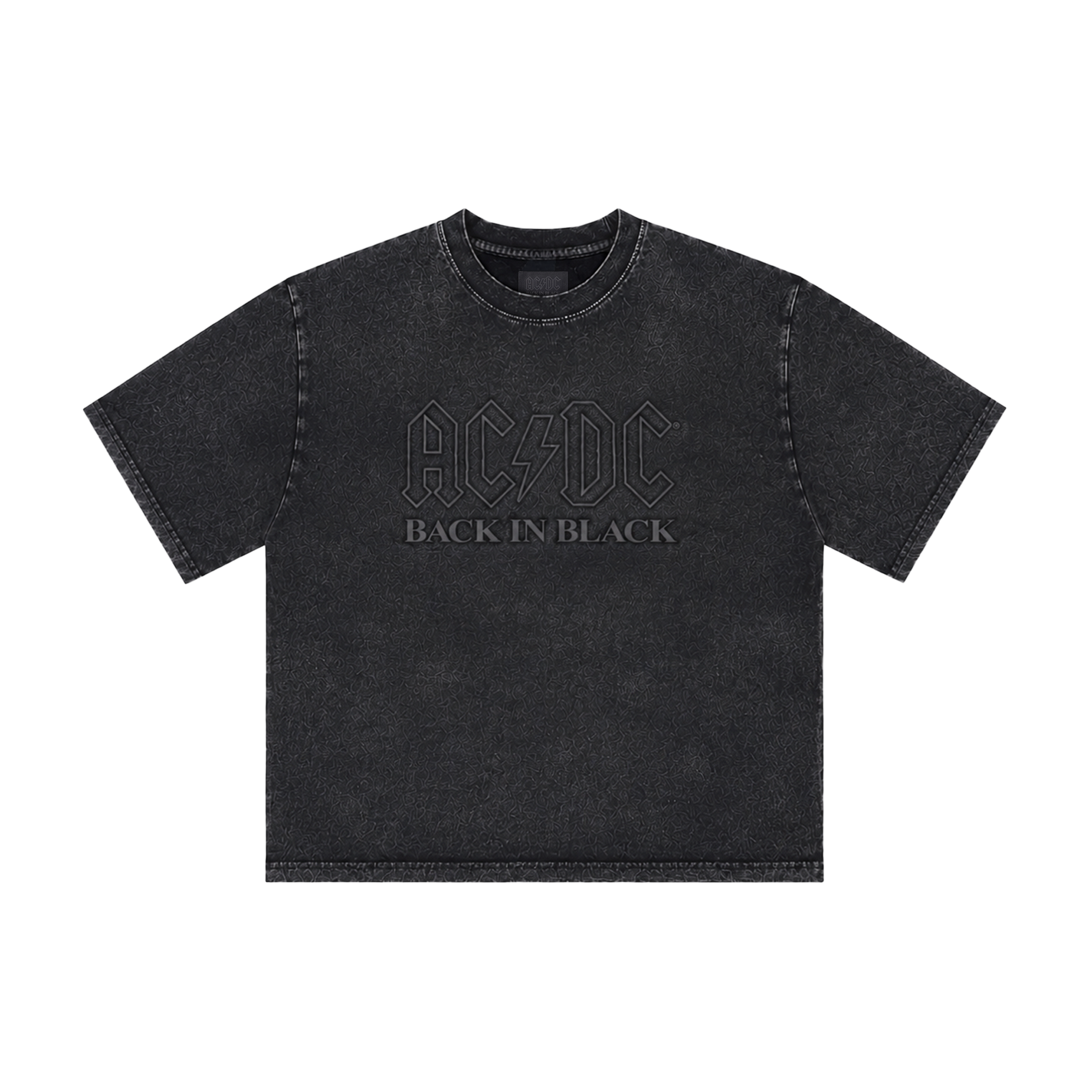 ACDC T Shirt | Back in Black Puff Print Tee | Official ACDC Store