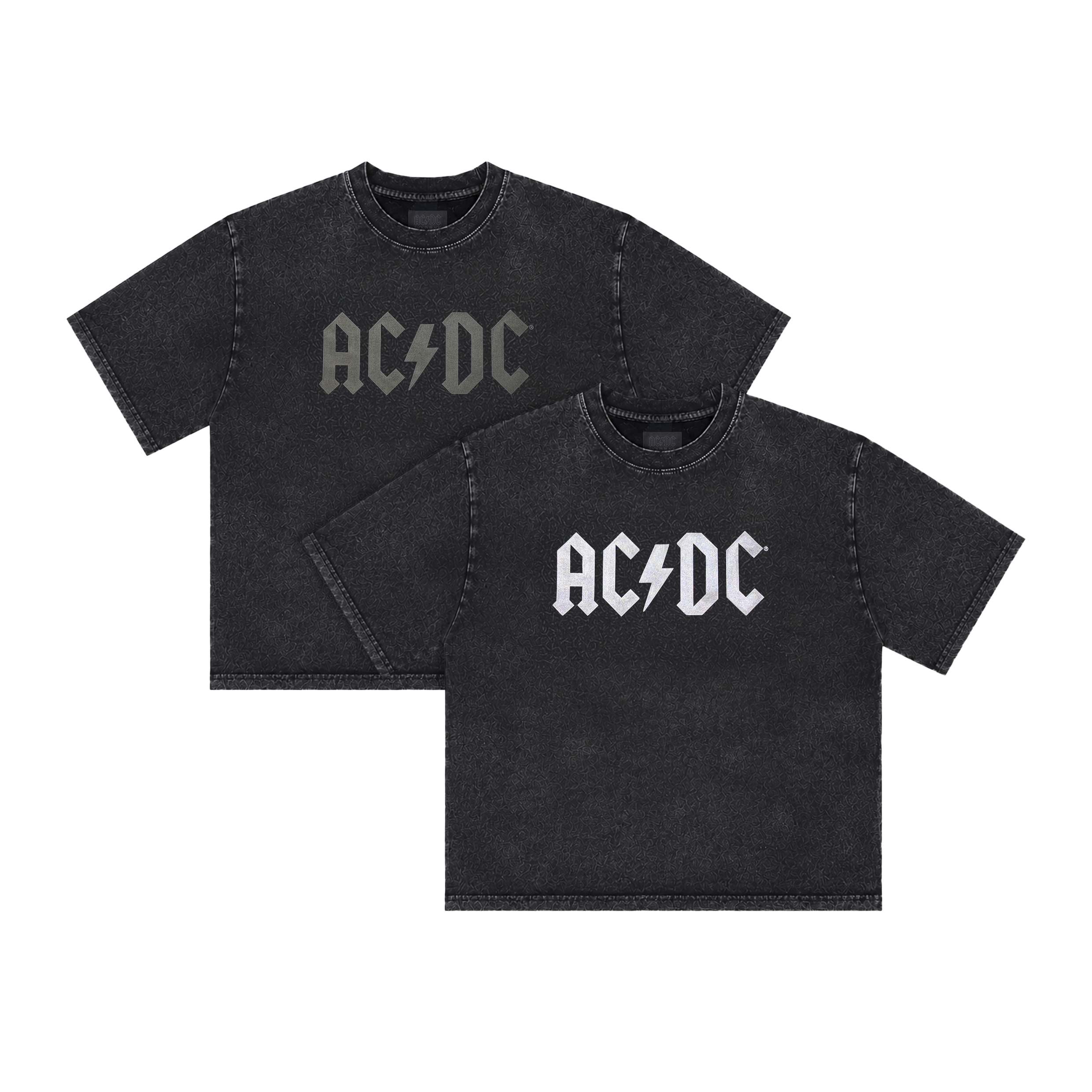 ACDC T Shirt | Back in Black Reflective Ink Tee | Official ACDC