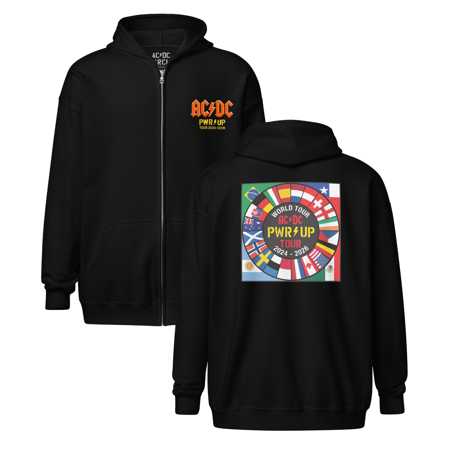 PWR UP World Tour Flags Zip Hoodie *