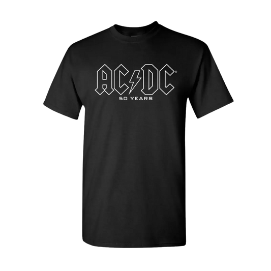AC/DC 50 Years of Logos T-Shirt