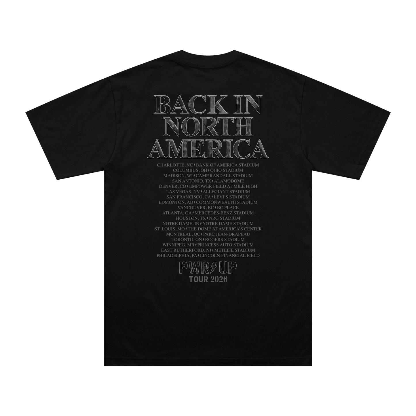 Back in Black PWR UP Tour T-Shirt