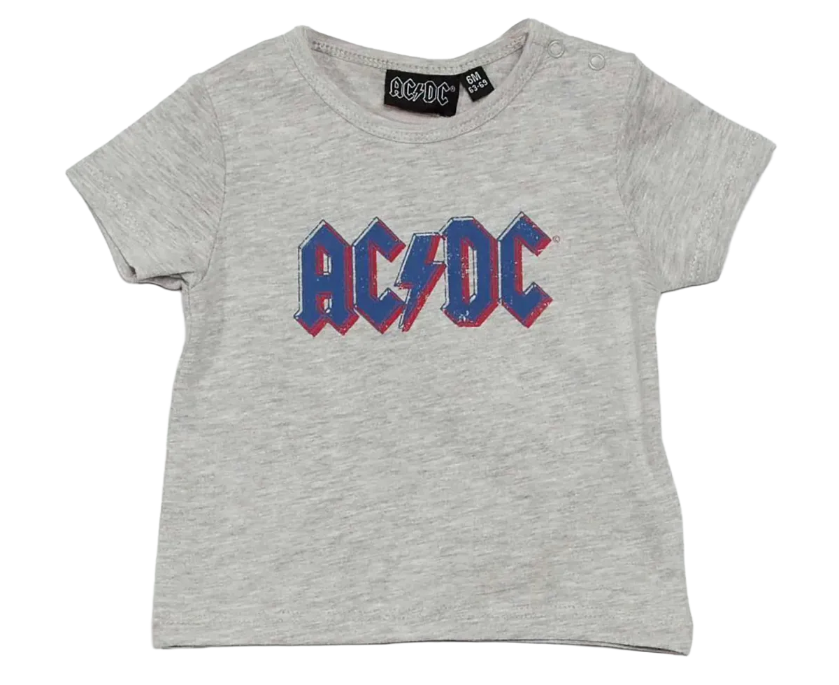 AC/DC - Blue & Red Logo Grey Baby Top