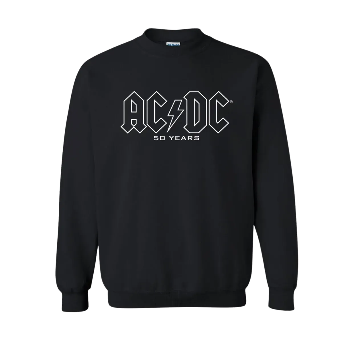 AC/DC 50 Years Classic Logo Black Crewneck Sweatshirt