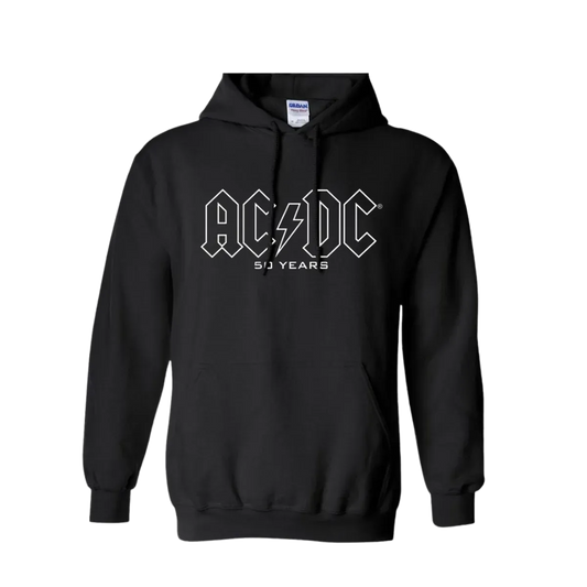 AC/DC 50 Years Classic Logo Black Pullover Hoodie