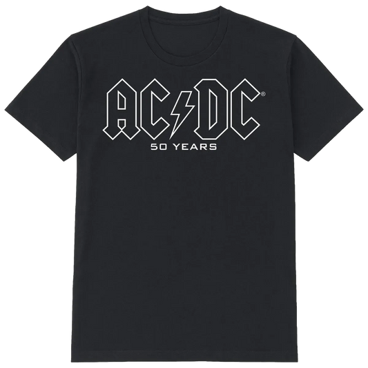 AC/DC 50 Years Classic Logo Black T-Shirt