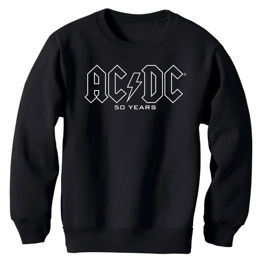 AC/DC 50 Years Classic Logo Kids Black Pullover Sweatshirt