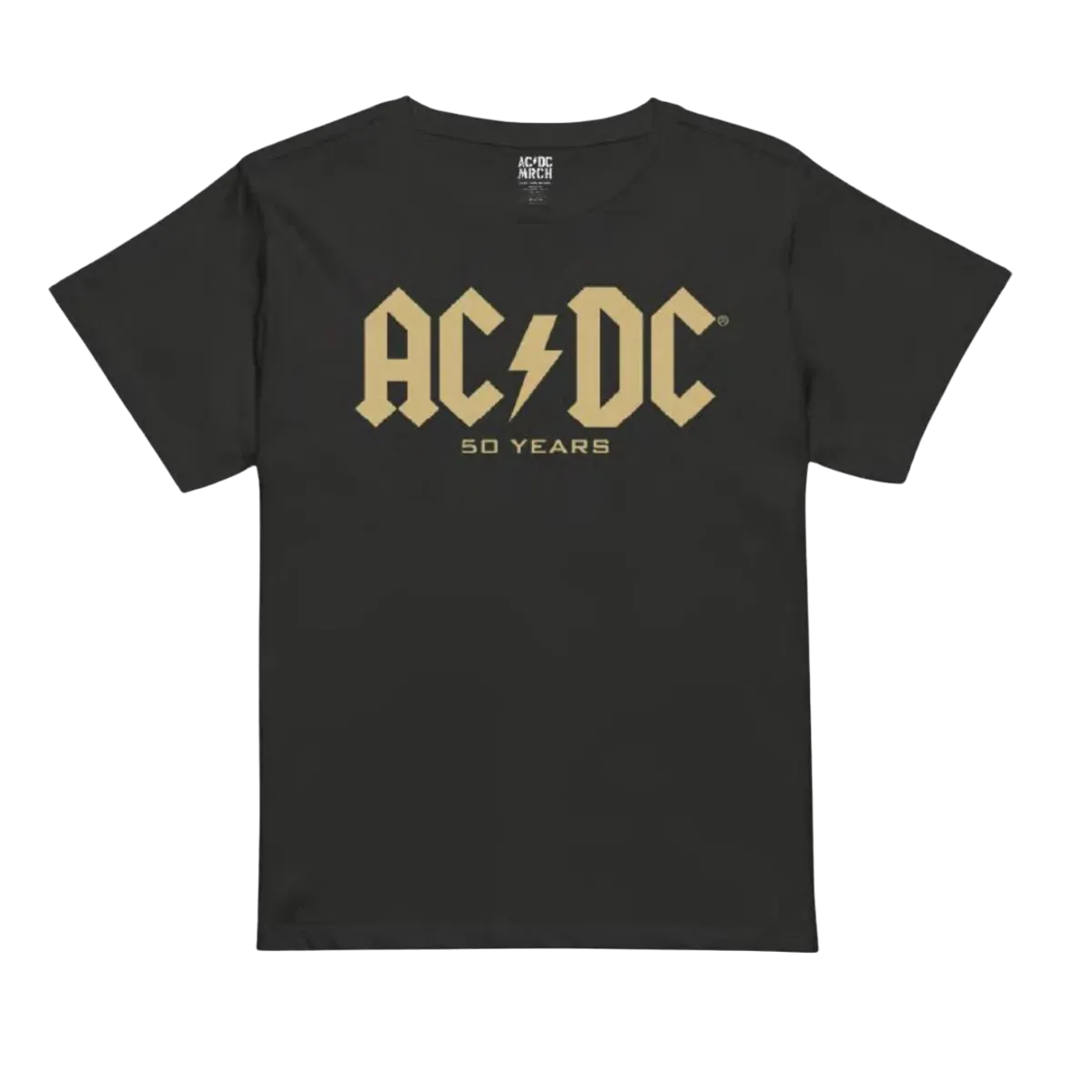 AC/DC 50 Years Logo Ash Black T-Shirt