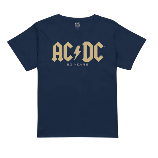 AC/DC 50 Years Logo Navy T-Shirt
