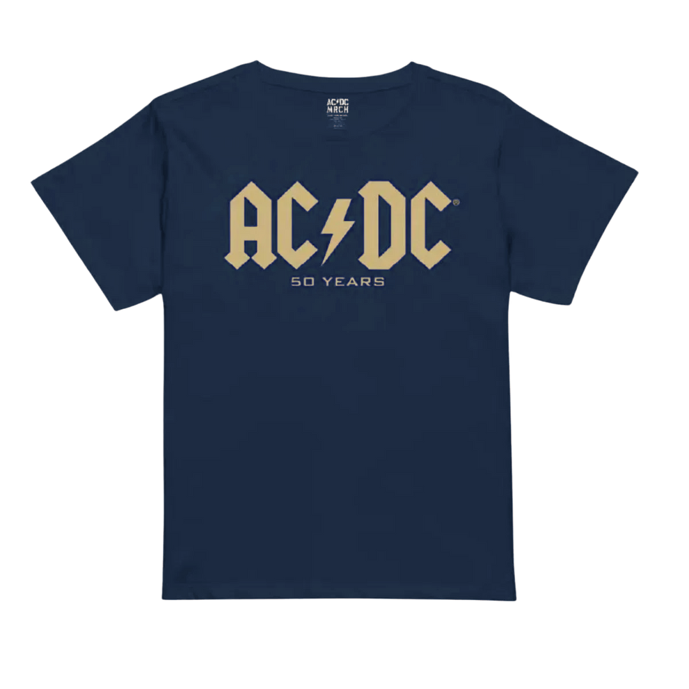 AC/DC 50 Years Logo Navy T-Shirt