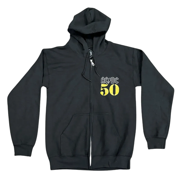 50 Years of High Voltage Black Zip Hoodie – AC/DC