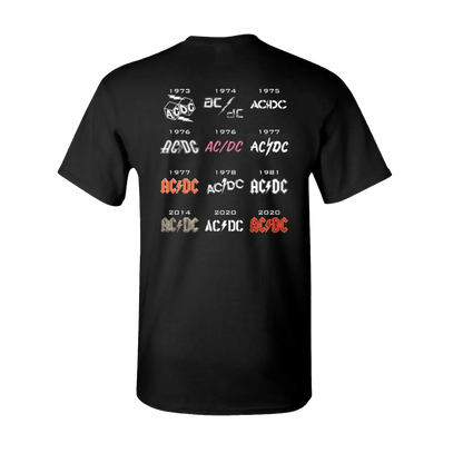 AC/DC 50 Years of Logos T-Shirt