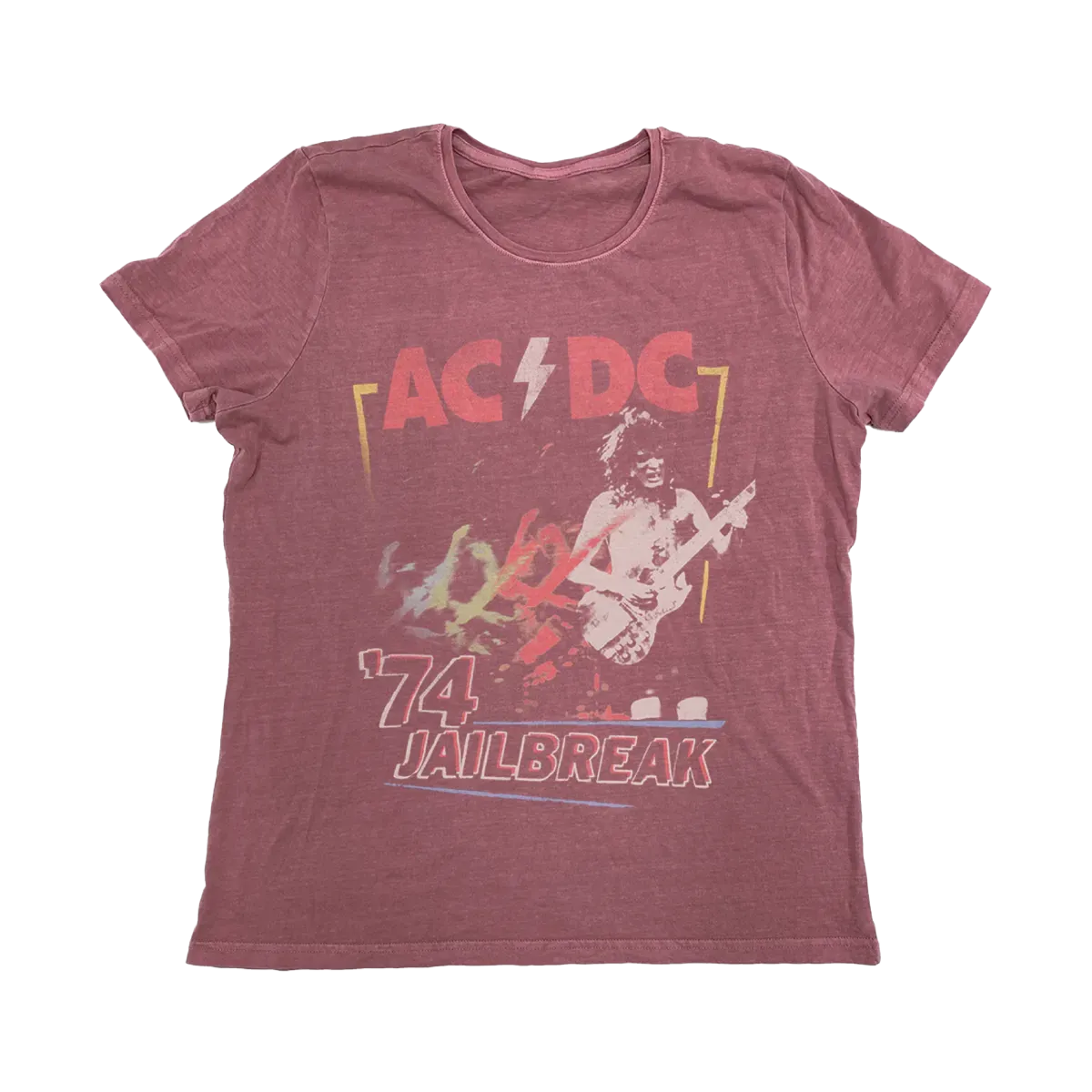 AC/DC 74 Jailbreak Repeat Vintage Red T-shirt
