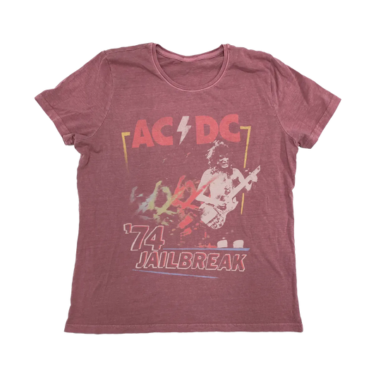 AC/DC 74 Jailbreak Repeat Vintage Red T-shirt