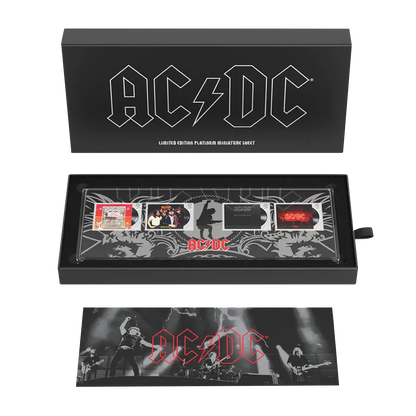 AC/DC Albums Platinum Stamps Souvenir Sheet from Royal Mail
