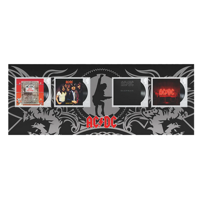 AC/DC Albums Platinum Stamps Souvenir Sheet from Royal Mail