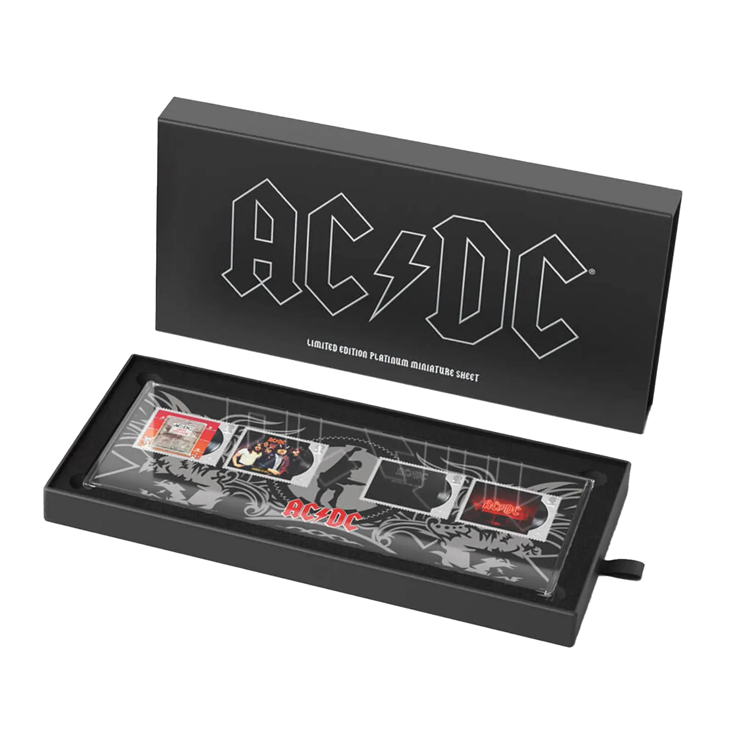 AC/DC Albums Platinum Stamps Souvenir Sheet from Royal Mail
