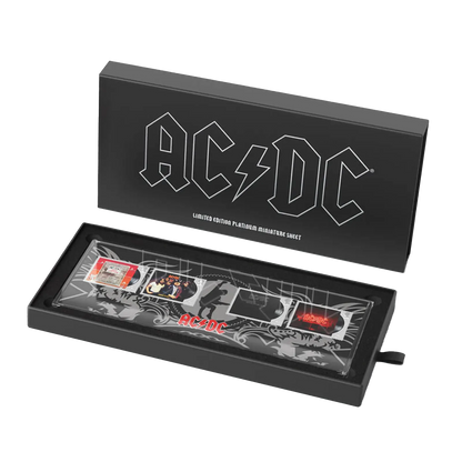 AC/DC Albums Platinum Stamps Souvenir Sheet from Royal Mail
