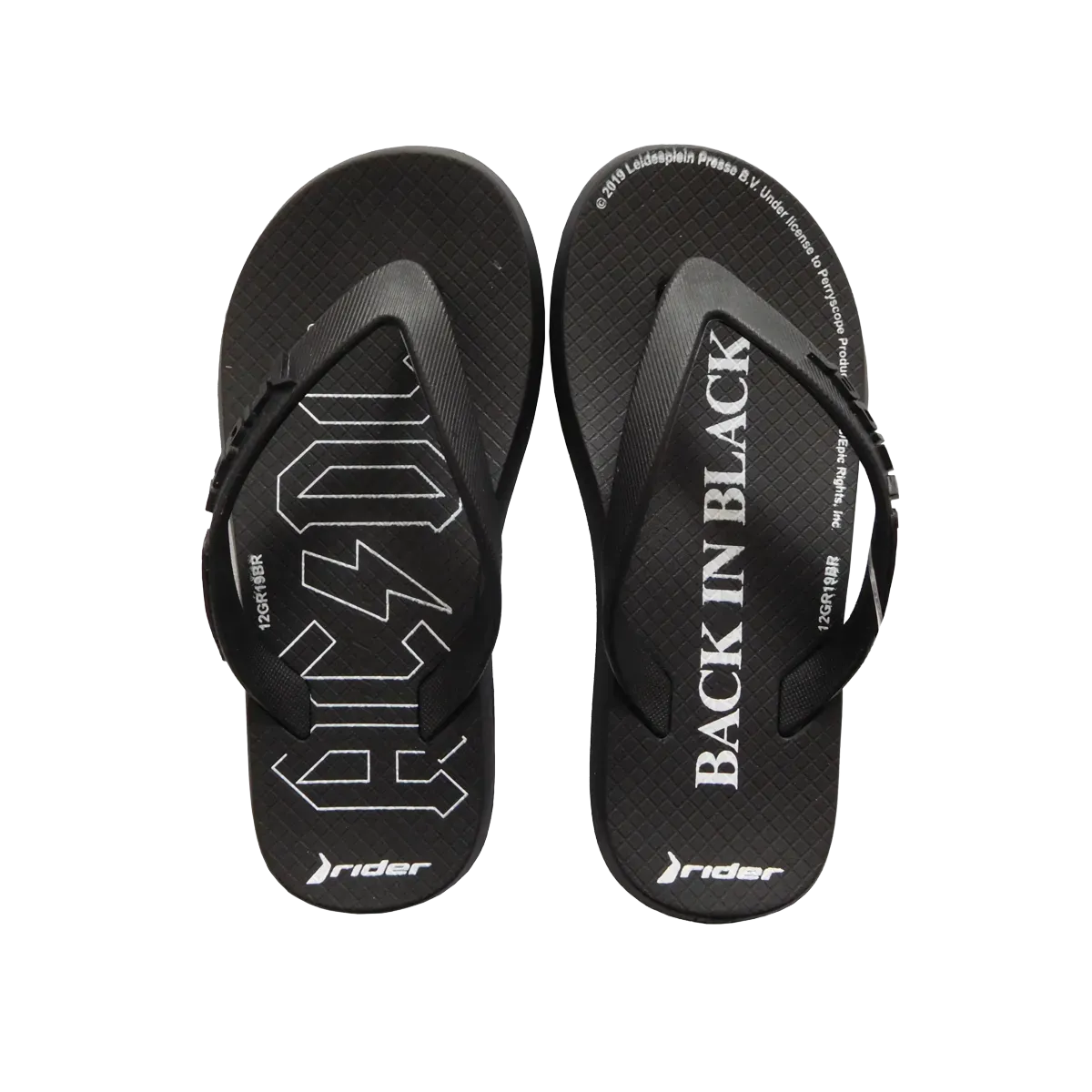 AC/DC Back in Black Rider Flip Flops
