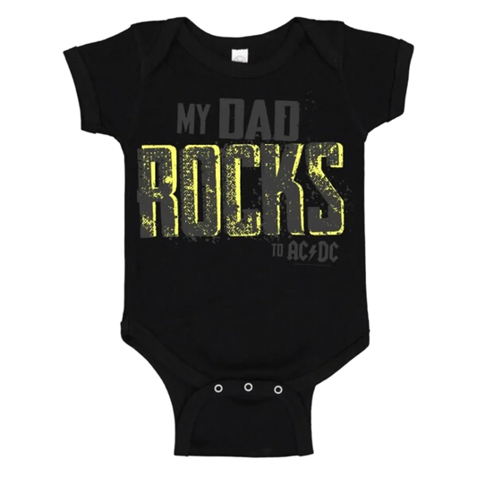AC/DC Dad Rocks Newborn/Infant Black Onesie