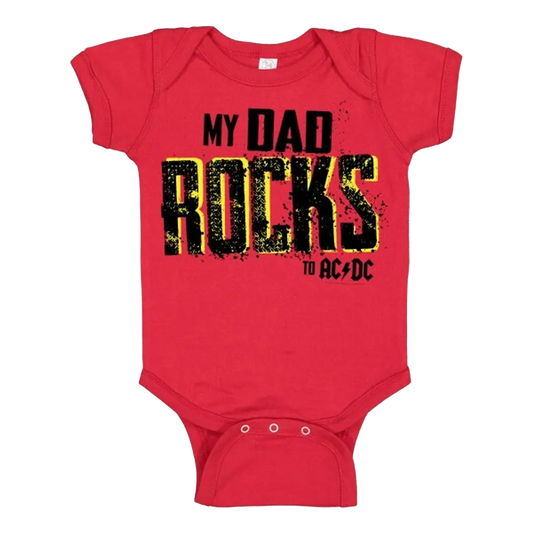 AC/DC Dad Rocks Newborn/Infant Red Onesie