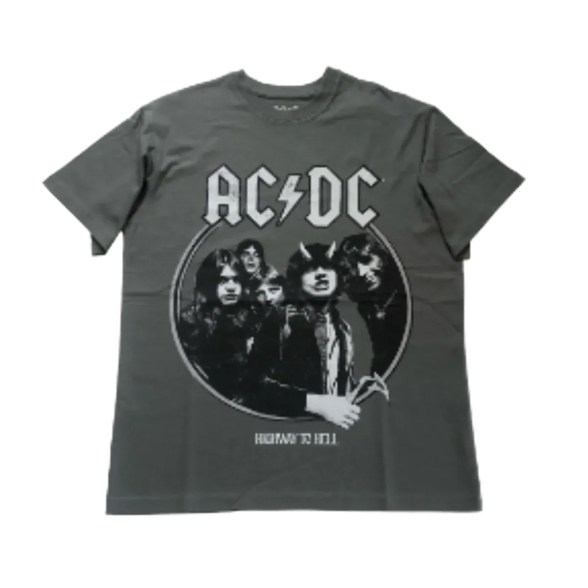 AC/DC Grey Logo Photo T-Shirt