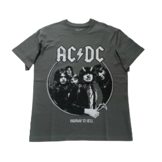AC/DC Grey Logo Photo T-Shirt