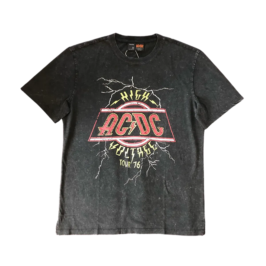 AC/DC Grey Unisex High Voltage '76 Tour T-Shirt