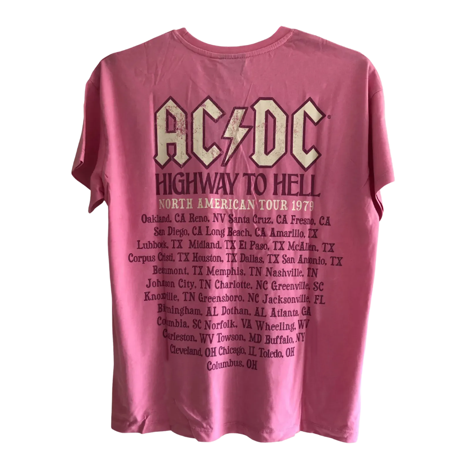 AC/DC Highway To Hell North American Tour 1979 Pink T-Shirt