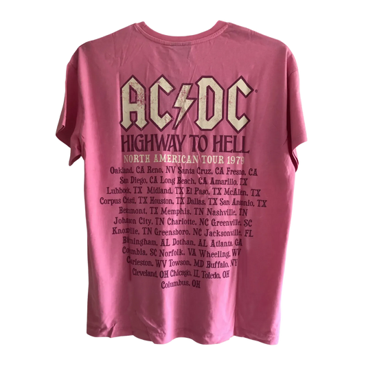 AC/DC Highway To Hell North American Tour 1979 Pink T-Shirt