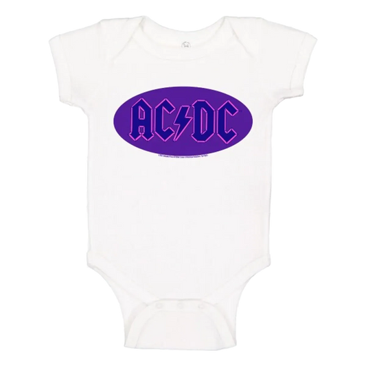 AC/DC Oval Logo Design Newborn/Infant Onesie