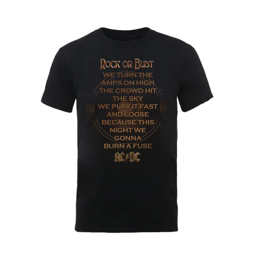 AC/DC Rock Or Bust Lyrics T Shirt