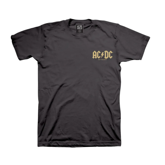 AC/DC Small 50 Years logo Charcoal T-Shirt