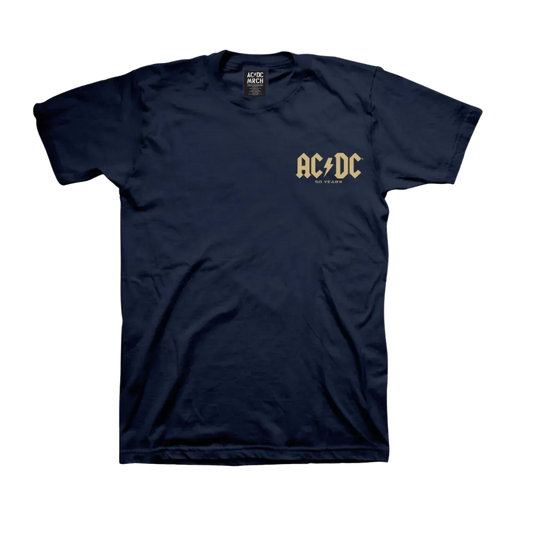 AC/DC Small 50 Years logo Navy T-Shirt