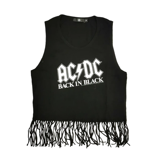 Back In Black Ladies Fringe Vest