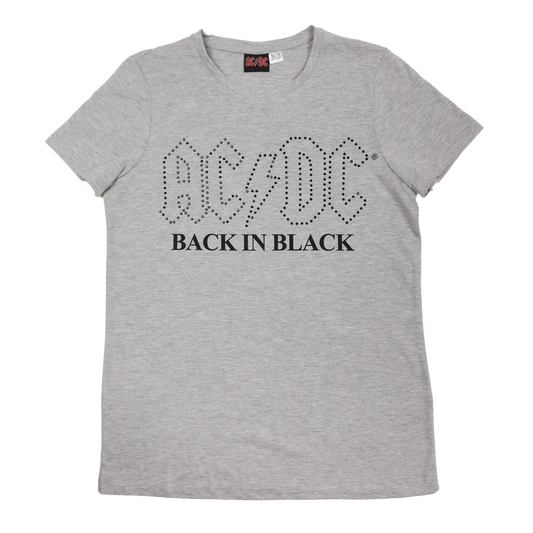 Back In Black Studded Logo Ladies T-Shirt