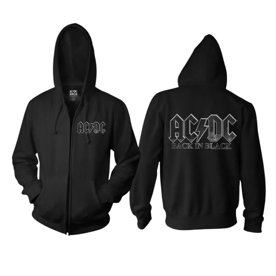Back in Black Logo Black Zip Hoodie – AC/DC
