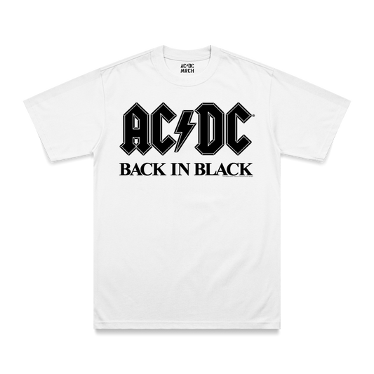 Back in Black White T-Shirt