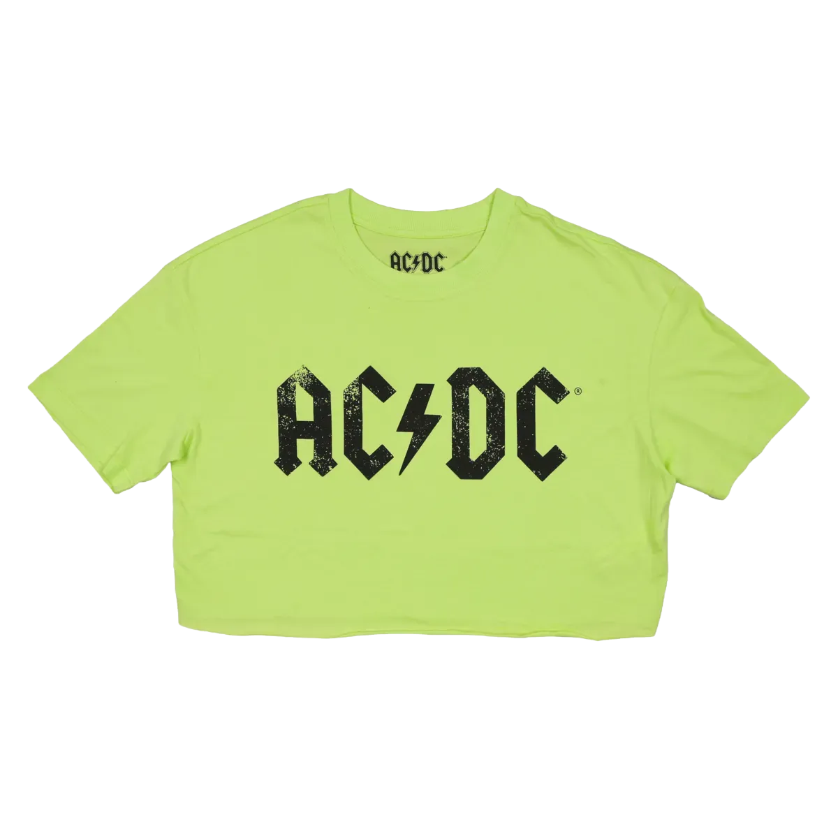 Black Logo Ladies Lime Green Crop Top