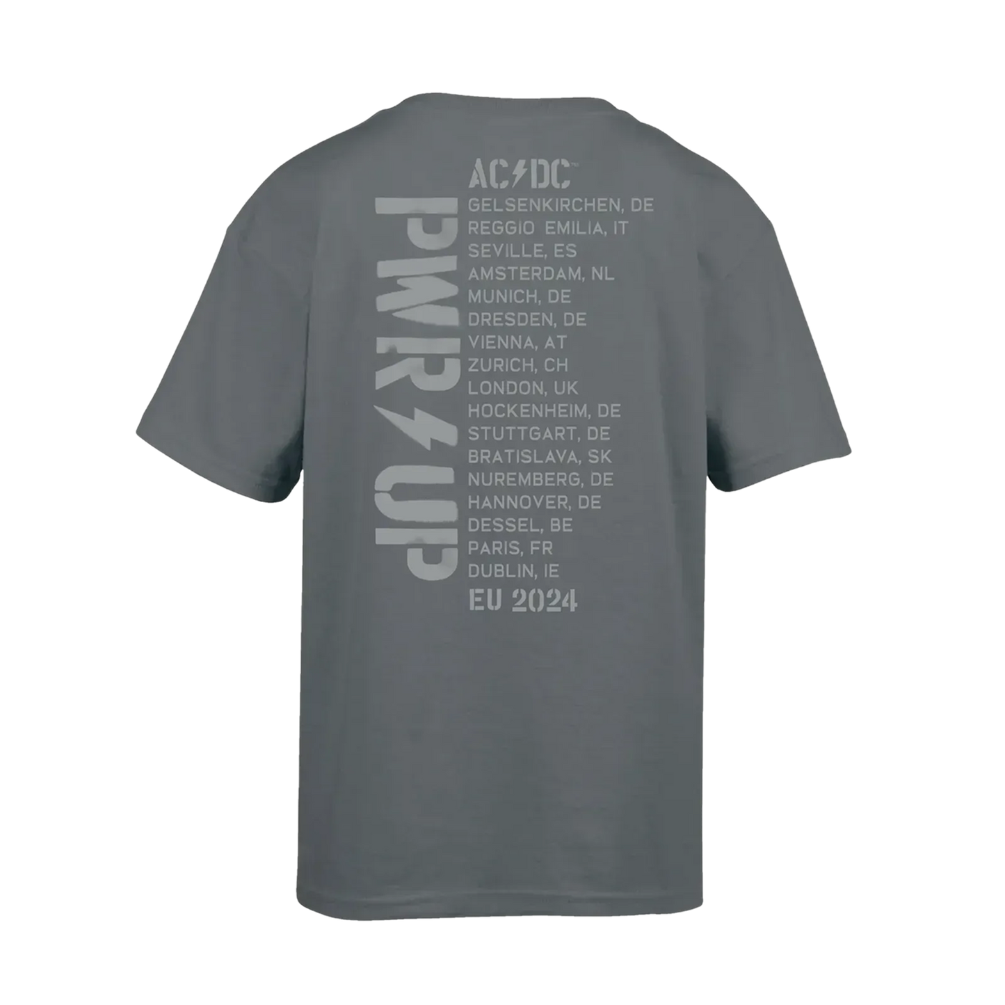 AC/DC Logo 2024 Charcoal Tour T-shirt