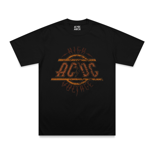 High Voltage Distressed Black T Shirt