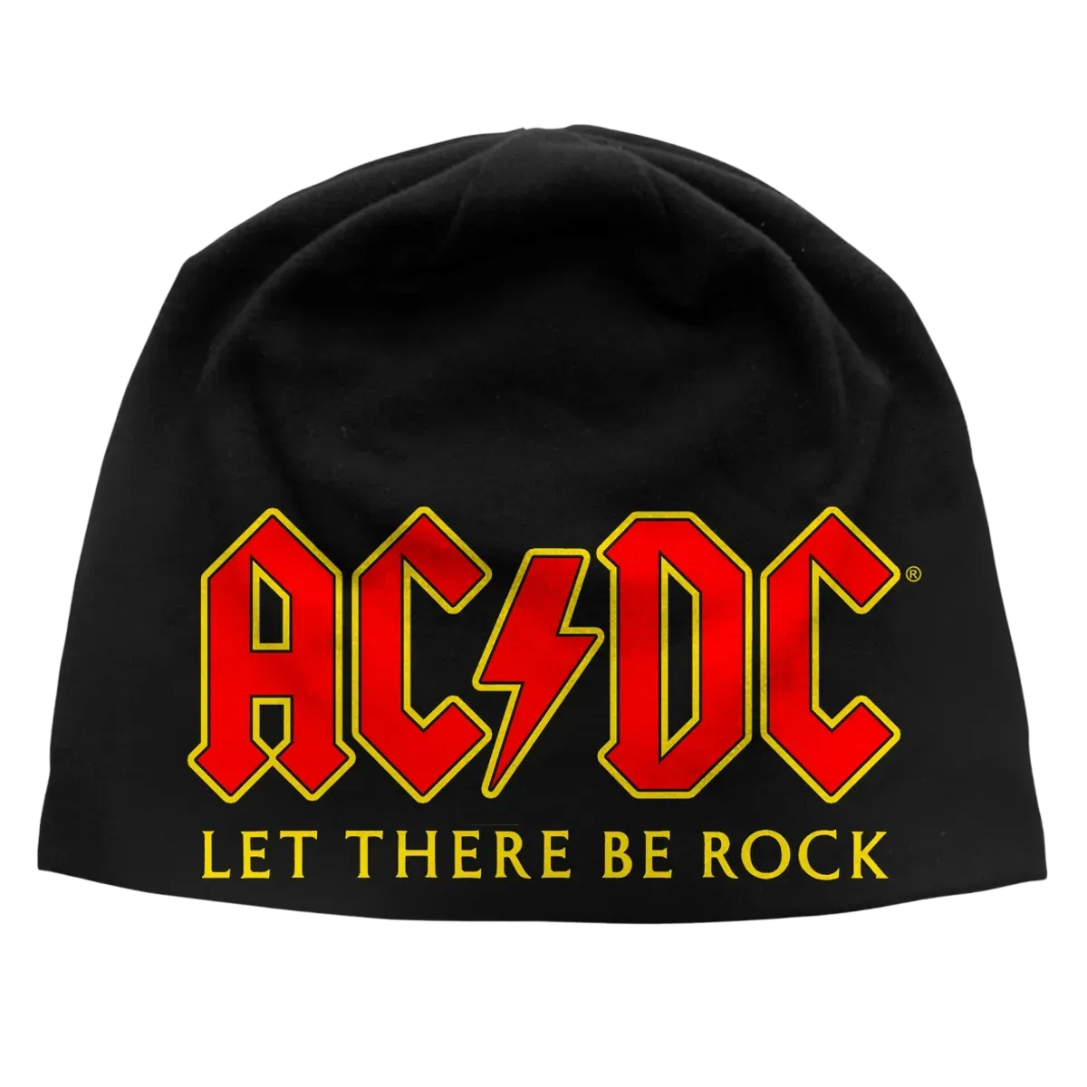 Let There Be Rock Jersey Discharge Print Beanie Hat