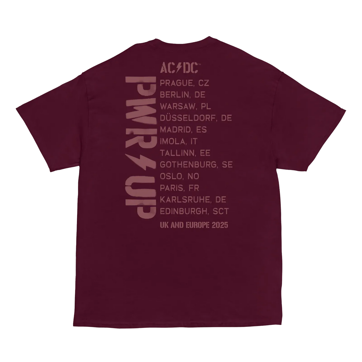 Maroon Logo PWR UP Tour T-Shirt